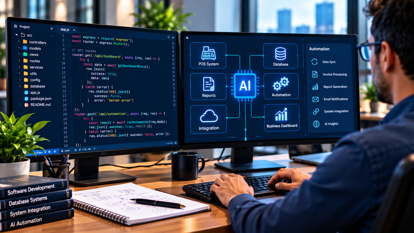 Custom software development and AI business automation