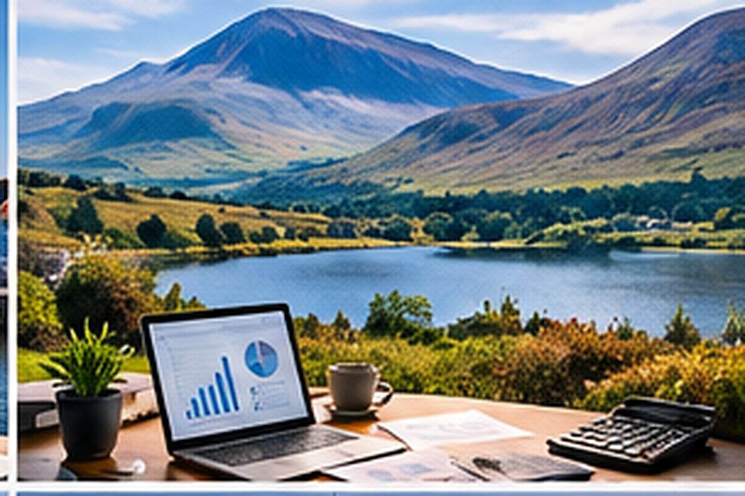 Sligo accounting services with financial reports and Sligo city skyline